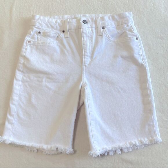 JOE’S Shorts Jean High Rise Honey Curvy Bermuda Stretch Denim White Size 27 - Picture 4 of 9